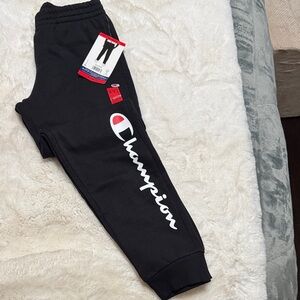 Champion Kids Black Sweatpants with Logo